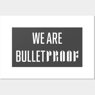 BTS we are bulletproof white typography Morcaworks Posters and Art